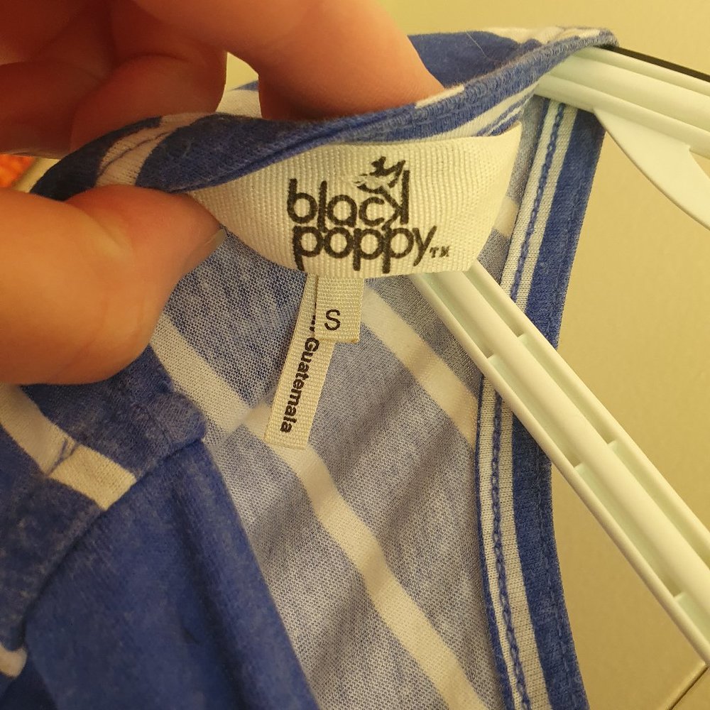 Blue & white striped bow crop top - Picture 3 of 3
